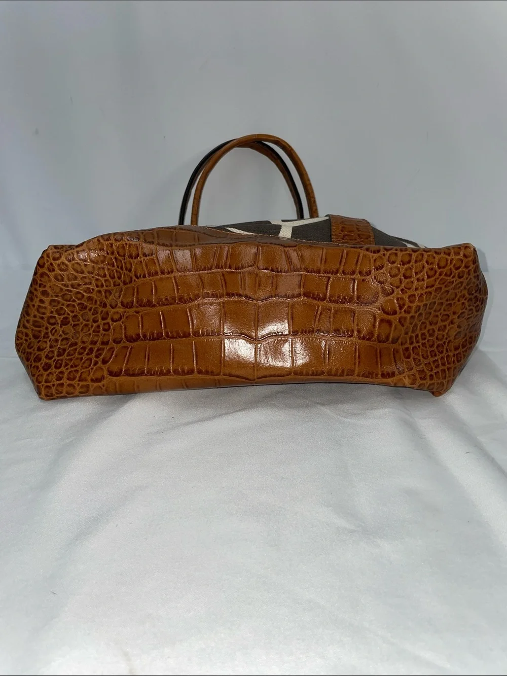 MICHAEL KORS LEATHER AND CANVAS GIRAFFE PRINT TOTE BAG FTL-07-156
